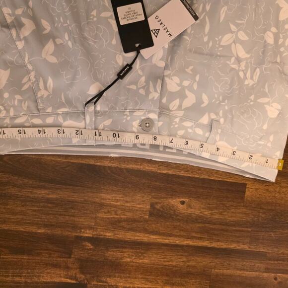 Maelreg Men's Golf Shorts Size 32 Grey White Floral ProFlex Stretch NWT - Picture 3 of 5